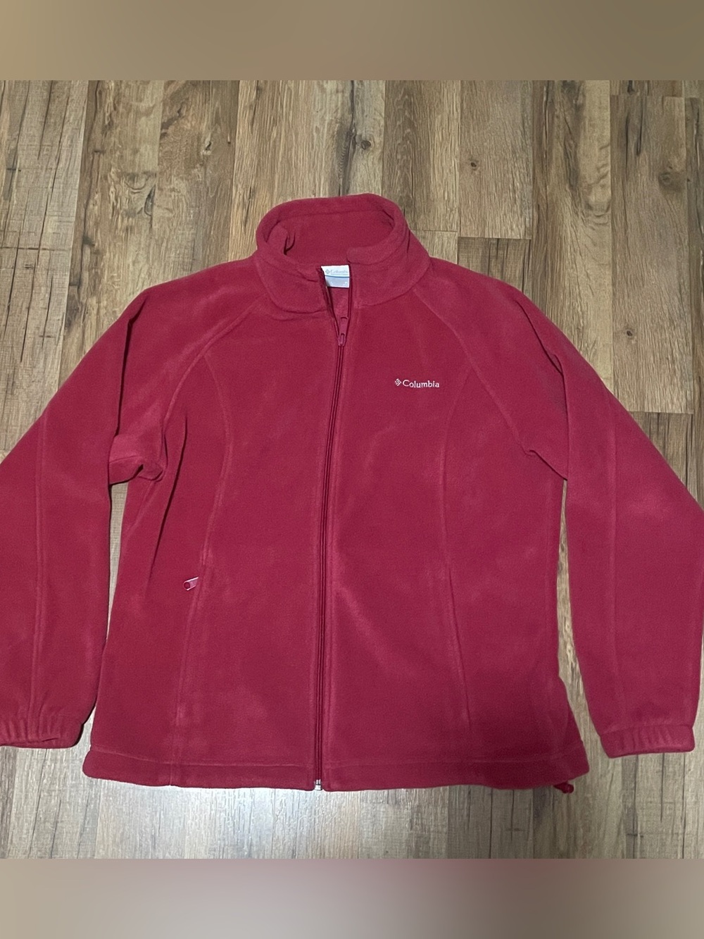 Columbia Women's Full Zip Fleece Jacket red, Sz. PL petite large